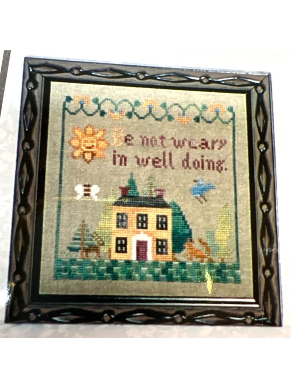 The Workbasket Pithies Cross-Stitch Pattern Set - Be Not Weary & Brethren The Ti